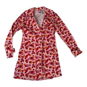 No Boundaries size small xs y2k polka dot long blazer lightweight jacket pink or